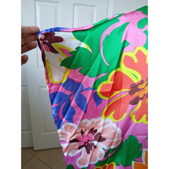 Entro Women’s Blouse  Oversized Colorful V-neck Size Medium Summer Casual - Picture 10 of 13